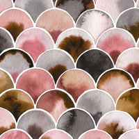 Japandi Scales Pink Brown - Ninola Design