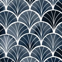 Botanische Brise Art Deco Grau - Ninola Design