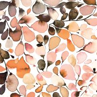 Eukalyptus Aquarellblätter Dunkelbraun Herbst - Ninola Design
