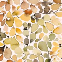 Eukalyptus Aquarellblätter Braun Herbst - Ninola Design