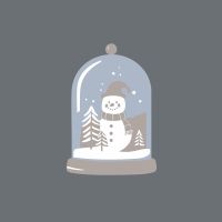 Minimalistische Schneekugel mit Schneemann - DeinDesign