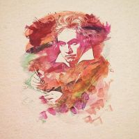 Beethoven Watercolour - Badbugs Art