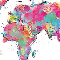 Weltkarte bunt - Kruth Design