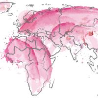 Weltkarte pink - Kruth Design