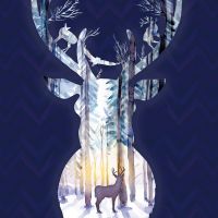 Cerf forêt hivernale  - DeinDesign