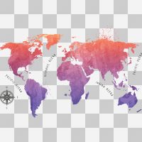 Worldmap (watercolor) ohne Hintergrund - DeinDesign