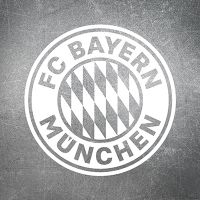 Klassisches FCB Logo klein - weiss auf Metalllook - FC Bayern München