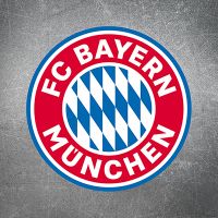 Klassisches FCB Logo klein - bunt auf Metalllook - FC Bayern München