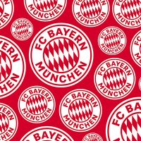 FCB Logos auf rotem Hintergrund - FC Bayern München