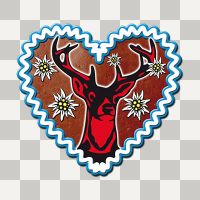 Lebkuchenherz Hirsch ohne Hintergrund - Margarita Kriebitzsch