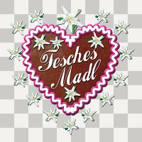 Lebkuchenherz Fesches Madl ohne Hintergrund - Margarita Kriebitzsch