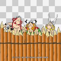 Gaulois derrière palissade transparent - Astérix