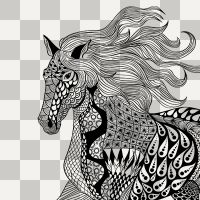 Horse Mandala ohne Hintergrund - DeinDesign
