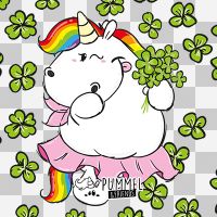 Kleeblattregen ohne Hintergrund - Pummeleinhorn