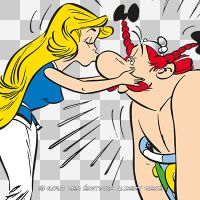 Falbala et Obélix amoureux transparent - Astérix