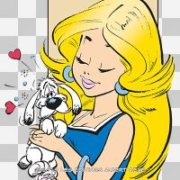 Falbala et Idéfix amoureux transparent - Astérix