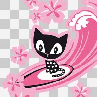 Surfer Kitty transparent - Pussy Deluxe