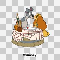 Lady and the Tramp Kiss transparent - Disney 