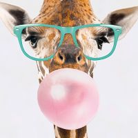 Giraffe with bubblegum - REINDERS POSTERS BV