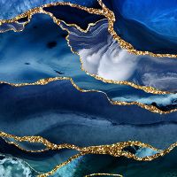 Blue marble gold Glitter look - UtART