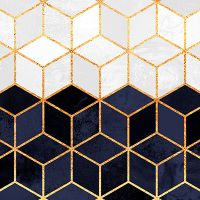 White And Navy Cubes - Elisabeth Fredriksson